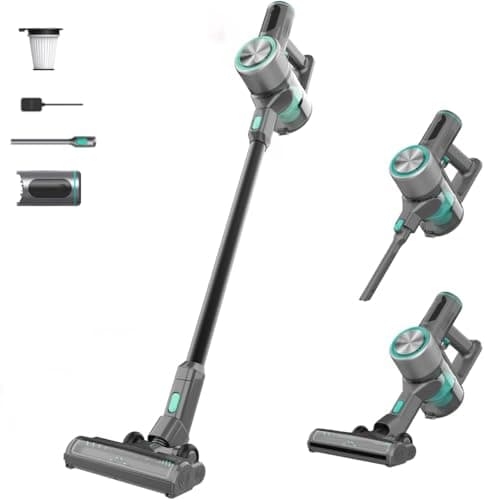 Wyze Cordless Vacuum Cleaner with 20000Pa Powerful Suction, Lightweight Stick with HEPA Filter, 300W Powerful Brushless Motor, 40mins Runtime in Eco Mode, for Home Hard Floor Carpet Pet Hair