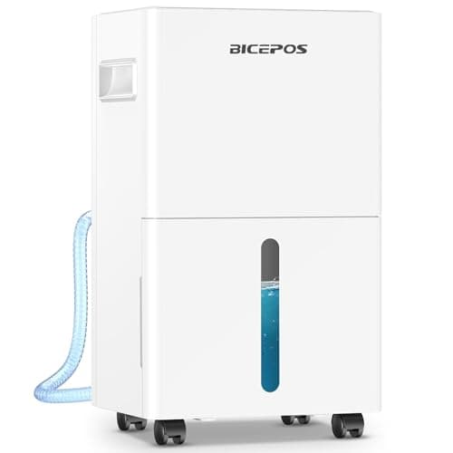 Bicepos 1500 sq.ft Dehumidifier for Basement, 21 Pints Dehumidifiers for Home with Drain Hose, Continuous Drainage, Auto Defrost, Intelligent Humidistat for Bedroom, Large Room, White