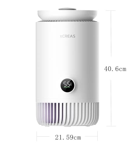 xCREAS Humidifier and Air Purifier in One, Evaporative Humidifier and HEPA Air Purifier Combo for Bedroom, 0.8 Gal Water Tank Top Fill, 23dB Quite Mist-Free 8