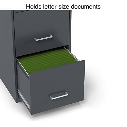 Staples 3-Drawer Vertical File Cabinet, Letter Size Documents, Lockable & Mobile, 18.9" D x 14.3" W x 26.8" H, Charcoal 5