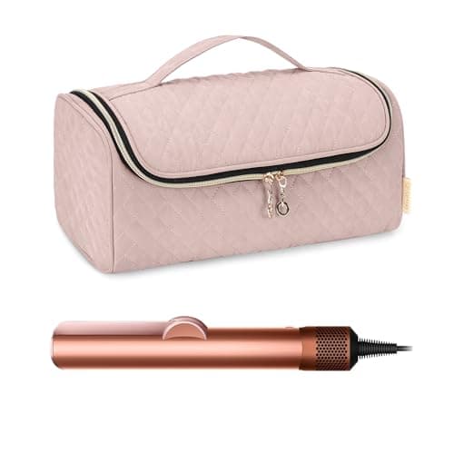 Yarwo Travel Bag Compatible with Dyson Airstrait/Corrale Hair Straightener and Attachments, Portable Flat Curling Iron Storage Case for Hot Hair Tools and Accessories, Dusty Rose (Patent Pending)