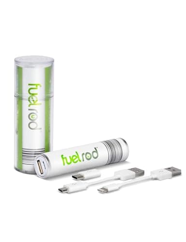 FuelRod Portable Charger Kit - Pack of 2 - Includes All Cables & Adapters Compatible with All Tablets & Smart Phones, Rechargeable Backup Power Bank, Swap for Charged Rod at Kiosk