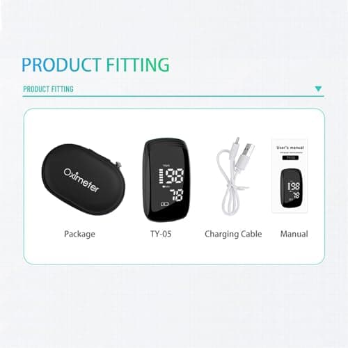 Rechargeable Pulse Oximeter Fingertip - Blood Oxygen Saturation Monitor With Accurate Fast SpO2 Reading Outdoor Sports Wide Use (Black) 5