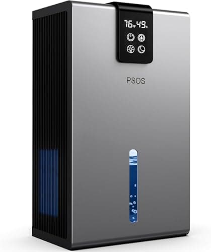 Dehumidifier, Dehumidifiers for Home, 98 OZ Water Tank, (1000 sq.ft) Quiet Dehumidifier for Basement, Bedroom, Bathroom with Humidity Display, Auto Shut Off, Relaxing 7 Color Ambient Light(Gray)