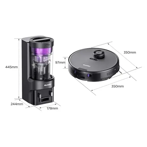 Eureka Robot Vacuum with Bagless Self Emptying Station, 2 in 1 Robotic Vacuum and Mop Combo, 60-Day Capacity, 4000Pa Suction, Auto Lifting Mop, LiDAR Navigation,NER E10s 8