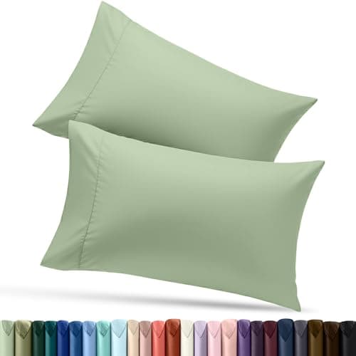 Utopia Bedding Queen Pillow Cases - 2 Pack - Envelope Closure - Soft Brushed Microfiber Fabric - Shrinkage and Fade Resistant Pillow Covers Queen Size 20 X 30 Inches (Queen, Sage)