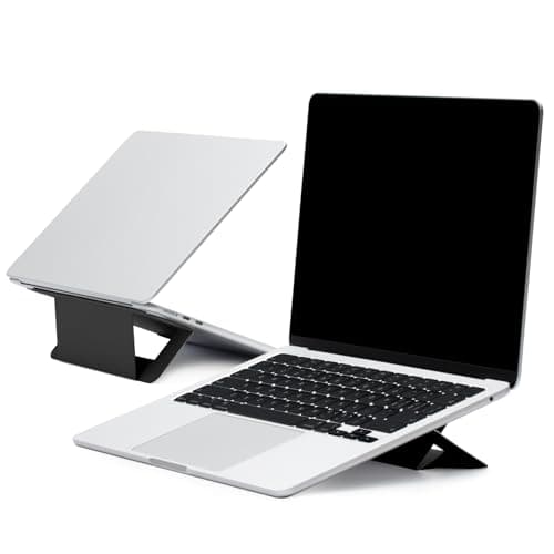 MOFT Laptop Stand for Desk, Adhesive Airflow Laptop Cooling Riser for Heat Dissipation with 2 Adjustable Viewing Angles, Foldable & Portable Computer Stand Compatible with Laptops 11"-16", Jet Black