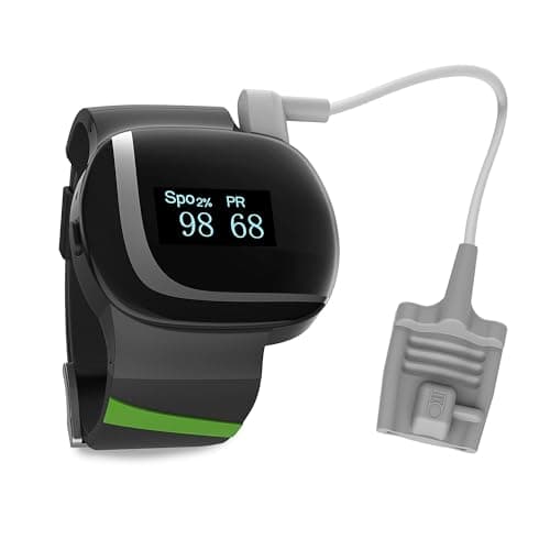 YAMIND Wrist Pulse Oximeter Rechargeable, Oxygen Monitor with Free APP, Overnight & Continuous Recording for SpO2 & PR, Oximeter with Sleep Report