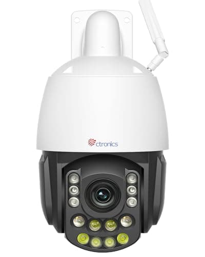 Ctronics 5MP 30X Optical Zoom Security Camera Outdoor, 180m IR & 80m Color Night Vision, Auto Tracking with Zoom, 60 Presets & 2 Patrol Routes, Dual-Band WiFi, FTP/NVR//Cloud/128GB SD, Metal