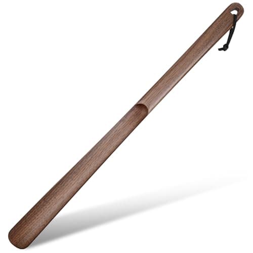 muso wood Wooden Shoe Horn, Walnut Shoe Horn Long Handle for Seniors, 23.6 Inches Shoehorn for Seniors and Pregnant Women