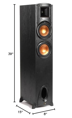 Klipsch Synergy Black Label F-200 2.0 Dual Floorstanding Speaker with Proprietary Horn Technology, Dual 6.5” High-Output Woofers, with Room-Filling Sound in Black 8
