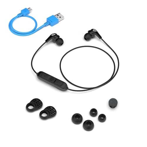JLab JBuds Pro Bluetooth Wireless Signature Earbuds, Black, Titanium 10mm Drivers, 10-Hour Battery Life, Music Controls, Noise Isolation, Bluetooth 4.1 Extra Gel Tips and Cush Fins 7