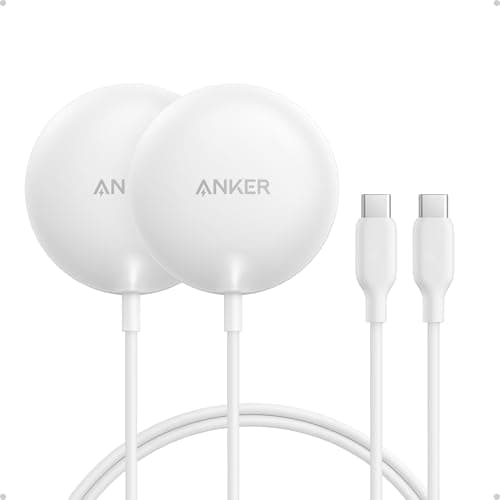 Anker Zolo Magnetic Wireless Charger, 2-Pack Qi2 Certified 15W MagSafe-Compatible Wireless Charging Pad, for iPhone 17/16/15/14/13 Series, AirPods, and More (Not for Pixel, Adapter Not Included)