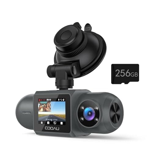 COOAU 4K Dash Cam with 256GB Card & GPS Wi-Fi, D30S Dual Dash Cam Front and Inside 2.5K+1080P, Dashcam with Infrared Night Vision, Dash Camera with 4 IR LEDs, G-Sensor, Parking Mode, Loop Recording