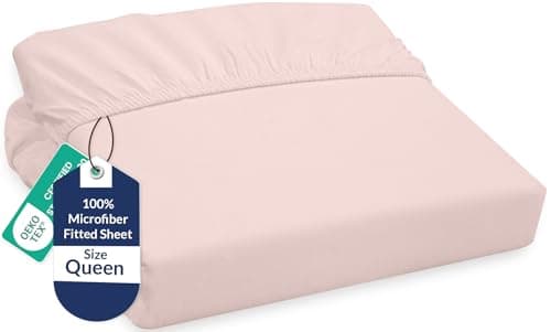 Royale Linens Fitted Sheet Queen - Ultra Soft 1800 Brushed Microfiber - Hotel Luxury Bottom Sheets - Wrinkle Free & Fade Resistant - Deep Pocket Fitted Sheet Only (Queen, Pink)