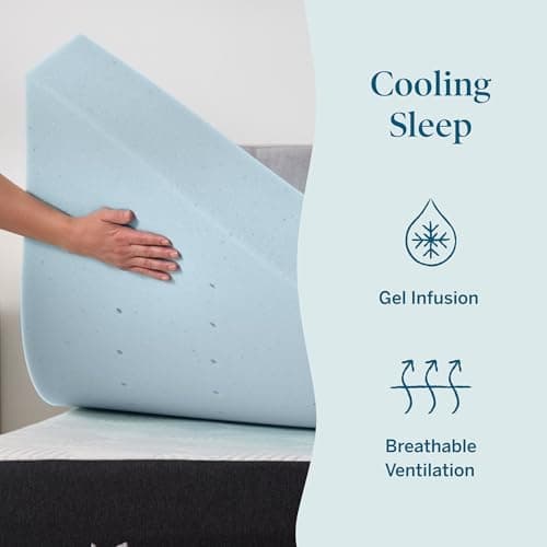 Lucid 4 Inch Memory Foam Mattress Topper, Twin XL Size – Cooling Gel Bed Topper – Preassure-Relieving Ultra Plush Feel – Ventilated Breathable Design – CertiPur Certified - Dorm Room Essentials 2