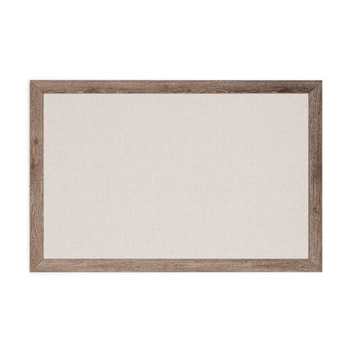 U Brands Linen Bulletin Board, 36" x 24", Rustic Wood Style Frame, Industrial Grade Pinning Surface