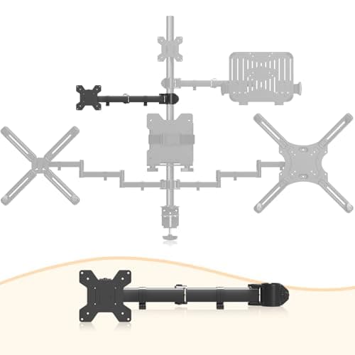 suptek Single Monitor Arm for Desk Mount Stand,Adjustable Monitor Arm for 13 to 32 inch Screen,Support Weight up to 22lbs,and Mounting Holes 75x75mm to 100x100mm,Black(MD6DB) 5