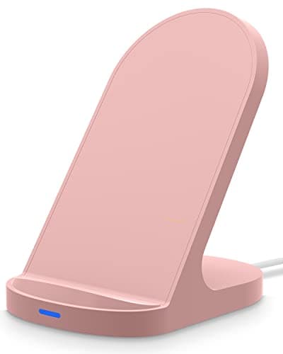 YW YUWISS 15W Fast Wireless Charger Wireless Phone Charger Stand Compatible with Apple iPhone 14 13 12/12 Pro Max/ 11Pro/11Pro Max, Compatible with Samsung Galaxy S22 S21 S20 (Rose Gold)