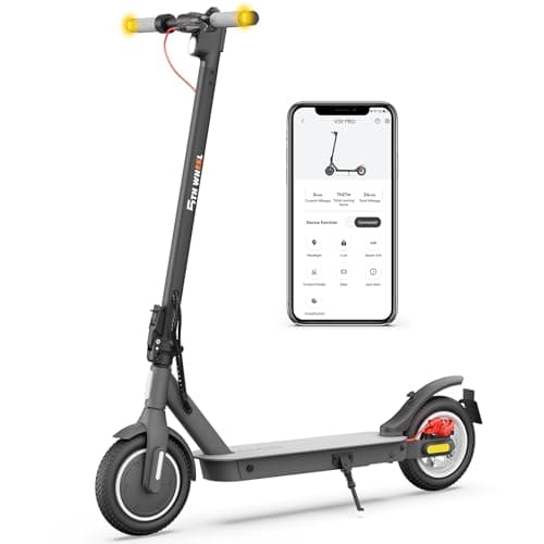 5TH WHEEL V30PRO Electric Scooter, 10" Solid Tires, 350W Motor & 18 MPH, 19.9 Miles Range E-Scooter with E-Lock, Dual Brakes and Suspension, Foldable Adults Commuter Scooter with Turn Signals and APP