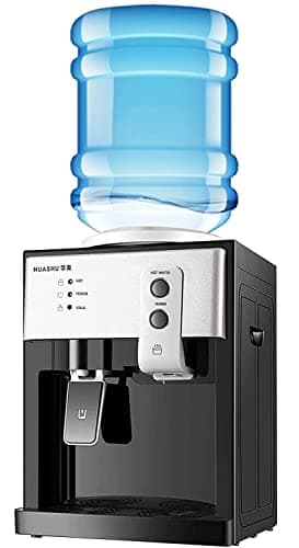 SHIOUCY Top Loading Water Cooler Dispenser - Desktop Electric Hot and Cold Dispenser,3 Temperature Settings Boiling Water, Normal Water (46-59 Degree F) for 1 to 5 Gallon Bottles, White