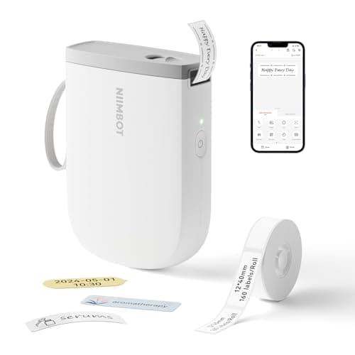 NIIMBOT D11 New Version Label Maker Machine with Tape,300DPI Bluetooth Label Printer, Portable Thermal Printer,Sticker Maker for Organizing Home Office School,White
