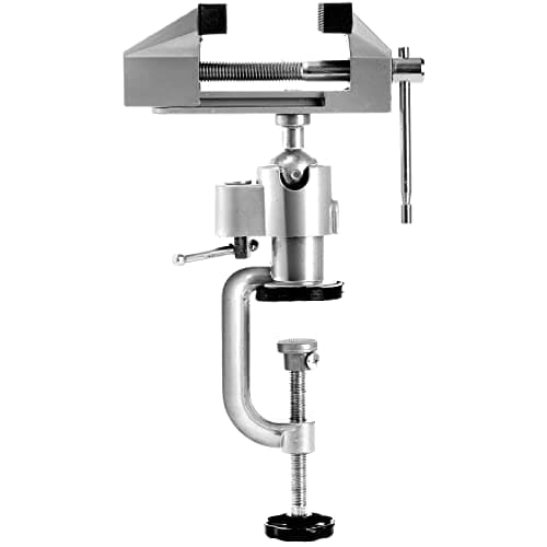 Fasmov Swivel 3" Universal Table Vise Tilts Rotate 360° Universal Work, Portable Work Bench Vise for Drilling, Woodworking, Painting, Jewelry Making, Mental Working, Electronics Soldering