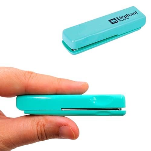 Mini Stapler, Small Stapler, Thin Flat Compact Portable Pocket Slim Cute for Office Students Classroom School Travel (Green)