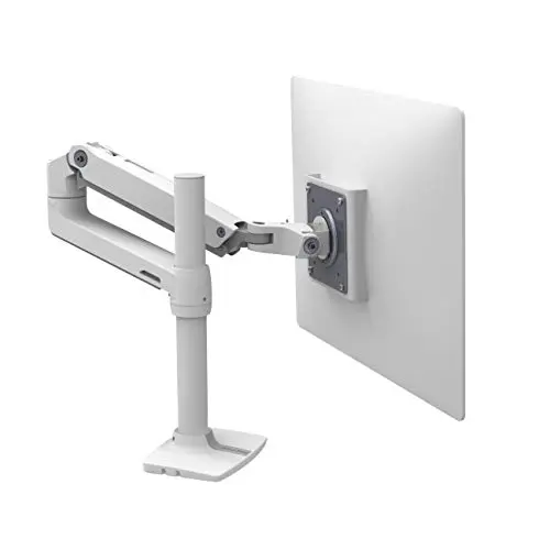 Ergotron – LX Monitor Arm, Single Monitor Desk Mount – fits Flat Curved Ultrawide Computer Monitors up to 34 Inches, 7 to 25 lbs, VESA 75x75mm or 100x100mm – Tall Pole, White
