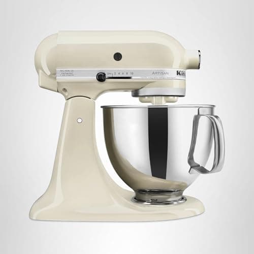 KitchenAid Artisan Series 5 Quart Tilt Head Stand Mixer with Pouring Shield KSM150PS, Almond Cream 6