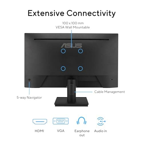 ASUS 24” (23.8-inch viewable) 1080P VA249HG Eye Care Monitor – IPS, Full HD, 99% sRGB, Frameless, 120Hz, Adaptive-Sync, 1ms, HDMI, VGA, Low Blue Light, Flicker Free, Wall Mountable, 3 yr Warranty 6