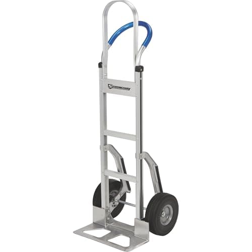 Strongway Continuous Handle Aluminum Hand Truck/Stair Skid Moving Dolly - 660-Lb. Capacity, 18in. Wide Toe Plate, 10in. Polyurethane Wheels, 54in. High