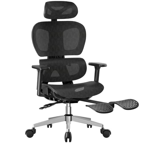 Ergonomic Office Chair Ergo3D Rolling Desk Chair with 3D Adjustable Armrest,High Back Desk Computer Chair Mesh Computer Executive Swivel Black