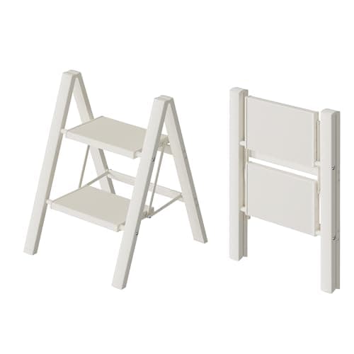 HillhutApex 2 Step Ladder, Lightweight Portable 2 Step Stool with Anti-Slip Wide Pedal, 330lbs Capacity Aluminum Ladder for Household,Office,Library(White)