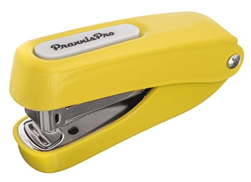 Praxxis Pro Office Supplies - Aria-Plus Half-Strip Mini Stapler - Durable, Compact, and Colorful Stapler for Office and Travel Use, Compatible with Standard 26/6 Staples, Yellow