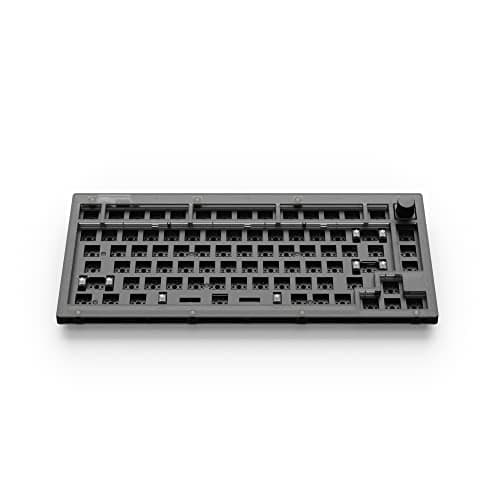 Keychron V1 Wired Custom Mechanical Keyboard Barebone Knob, 75% Layout QMK/VIA Programmable Macro with Hot-swappable Support Compatible with Mac Windows Linux (Frosted Black - Translucent) 6