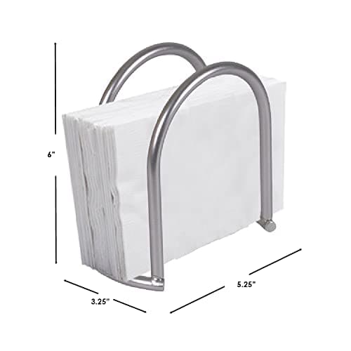 Metal Napkin Holder For Table, By Home Basics (Satin Nickel Finish) | Napkin Holders For Kitchen | Contemporary and Modern Napkin Holders 8