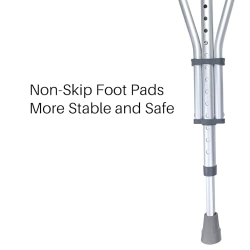 UNLICON Lightweight Adjustable Aluminum Underarm Crutches, Support Up to 300 lbs, Lightweight Folding Crutches Height Range 4’6” to 6’6”, Comfortable Hand Grip and Underarm Pad, 1 Pair 5