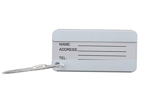 AOUTACC 8 Pack Aluminium Metal Travel Luggage Tags Suitcase Card Holder Baggage Name Address ID Bag Label with Key Ring 9