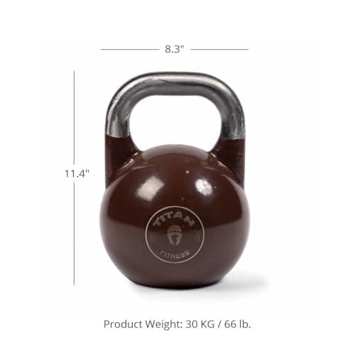 Titan Fitness Competition Kettlebell, Single Piece Casting, KG Markings, Full Body Workout 9