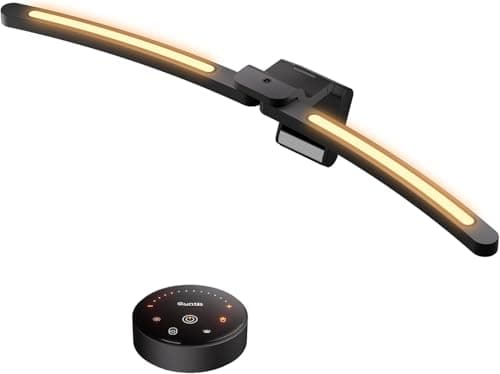 Quntis 1000R Curved Monitor Light Bar, Dual Adjustable Led Desk Lamp with Remote - Independently Rotate 2 LED Arc-Shaped Light Bars Specially Designed for Curved and 34'' Large Screen