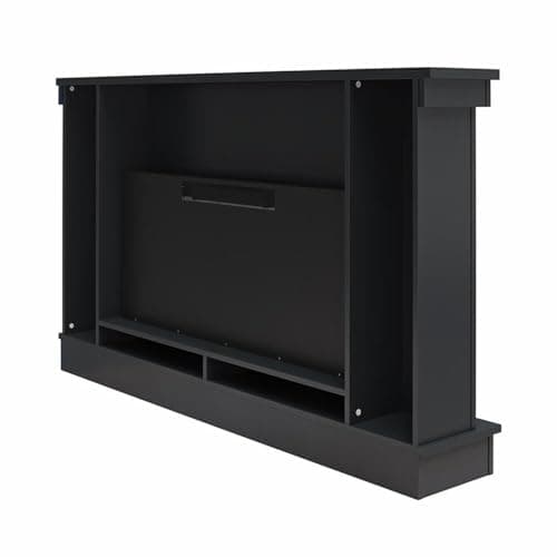 Novogratz Waverly 64 Inch Electric Fireplace with Mantel, Replaceable Fireplace Insert Heater, Remote Control, Timer, Color Changing Crystal Ember Flames, For Living Room or Bedroom, Black 6