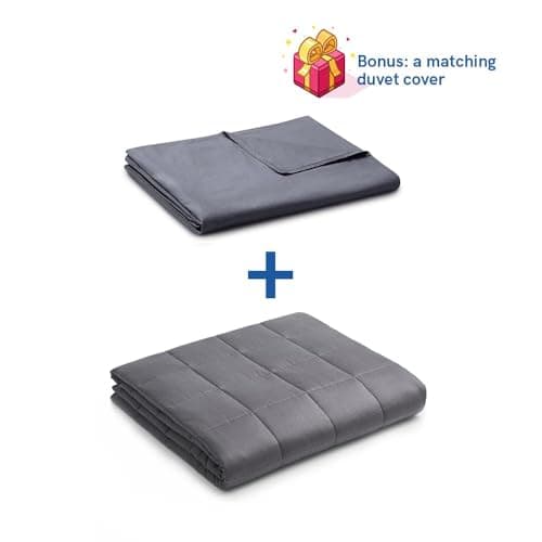 YnM Weighted Blanket,Heavy 100 Percent Oeko-Tex Certified Cotton Material(Dark Grey, 80''x87'' 30lbs), Two Persons(140~240lb) Sharing Use on Queen/King Bed | A Duvet Included 5