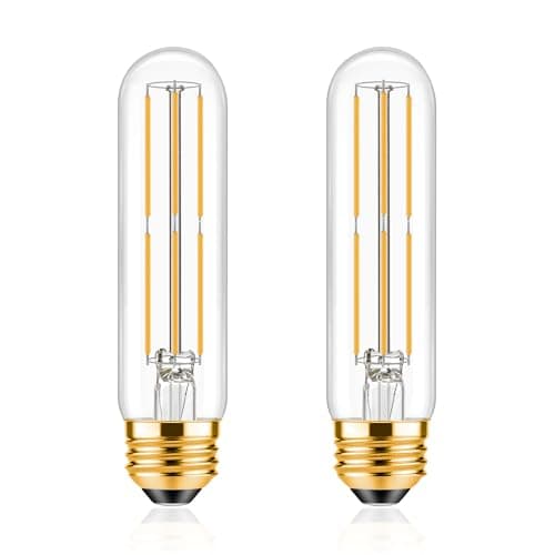 ToBeGreat T30 LED Light Bulbs 6 Watt Equivalent 60W E26 Tubular Bulbs T10 Edison LED Filament Bulb Warm White 2700K,Desk Lamp,Bedbroom Cafe Restaurant Party,Dimmable (Warm White 2700K, 5 in (2pack))