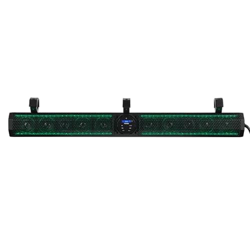 DS18 SB37BTXRGB 37" Marine Amplified Soundbar with Bluetooth USB & RGB Lighting, 10 Speakers, 1200 Watts, Rotating Control Panel, Great for Powersports, SXS, Golf Cart, ATV/UTV Soundbar 37 Inches 7