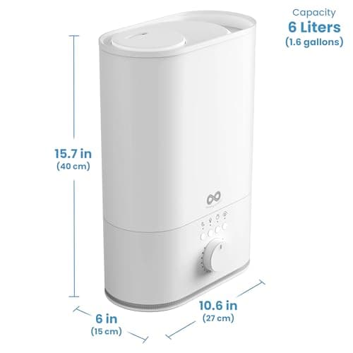 Everlasting Comfort 6L Humidifier Large Room, High Mist Output 60 HR Runtime Ultrasonic Top Fill Humidifiers for Bedroom, Easy to Use & Clean for Home, Baby Humidifier, Plants, Congestion, Indoor 8