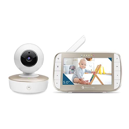 Motorola Nursery Baby Monitor with Camera and Audio, No WiFi Needed VM50G with Temperature Sensor, Remote Zoom & Tilt, Night Vision, 5" Screen, 2-Way Audio, Lullabies