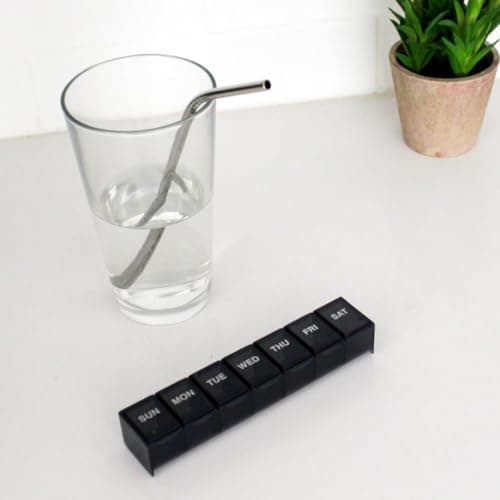 EZY DOSE Weekly (7-Day) Daily Pill Case, Medicine Planner, Vitamin Organizer, Supplement Container, Convenient and Easy to Use, Large Compartments, Travel Friendly, Black, Made in the USA, BPA Free 8