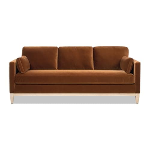 Jennifer Taylor Home Knox 84" Modern Farmhouse Performance Velvet Fabric Living Room Sofa Couch in Burnt Orange