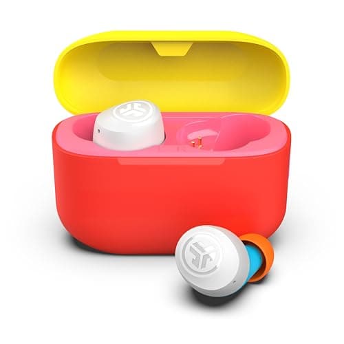 JLab Go Pop+ True Wireless Bluetooth Earbuds & Charging Case - Confetti, App Support, Dual Connect, IPX4 Sweat Resistance, Bluetooth 5 Connection, 3 EQ Sound Settings Signature, Balanced, Bass Boost